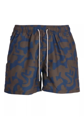 OAS Company Puzzlotec swim shorts - Brown