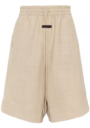 Fear Of God logo-tag wool shorts - Neutrals