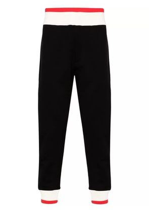 Alexander McQueen logo-print strap cotton track pants - Black