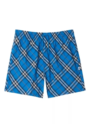 Burberry check-pattern swim shorts - Blue