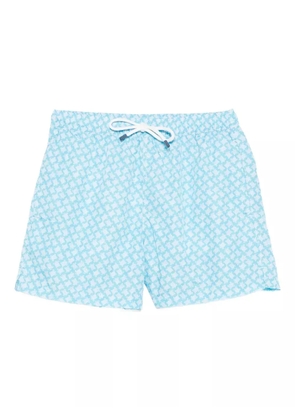 Fedeli geometric-pattern swim shorts - Blue