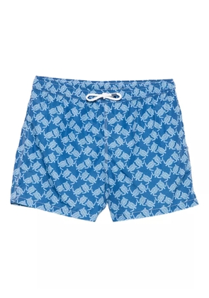 Fedeli turtle-print swim shorts - Blue