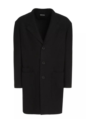 Zegna wool single-breasted coat - Black