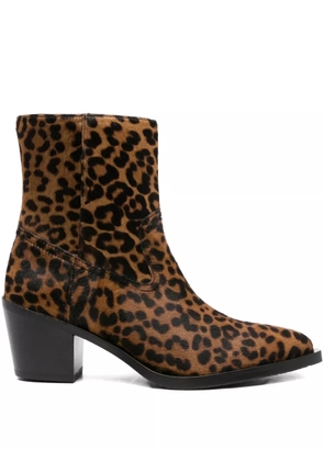 Stuart Weitzman 60mm leopard-print boots - Brown