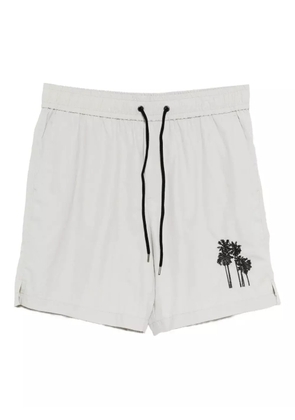 James Perse palm-embroidered deck shorts - Grey