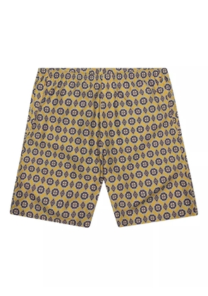 Needles patterned drawstring swim shorts - Yellow