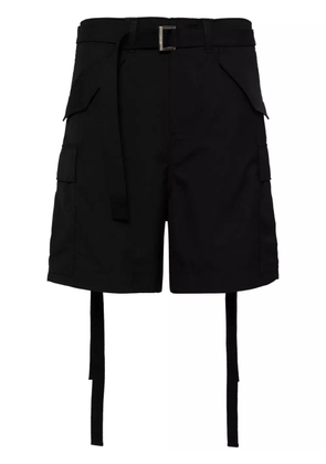 sacai belted cargo shorts - Black