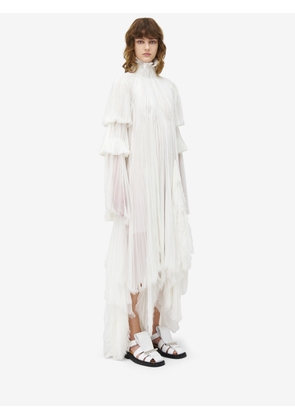 ALEXANDER MCQUEEN - Pleated Chiffon Dress - Item 832051QBADC9015