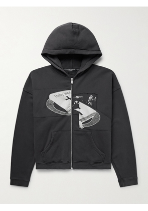 Enfants Riches Déprimés - Holy Bible Assemblage Printed Cotton-Jersey Zip-Up Hoodie - Men - Black - S