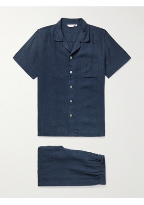 Derek Rose - Sicily 1 Linen Pyjama Set - Men - Blue - S