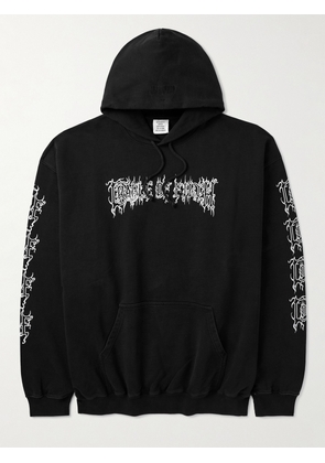 VETEMENTS - Cradle of Filth Oversized Printed Cotton-Jersey Hoodie - Men - Black - XS