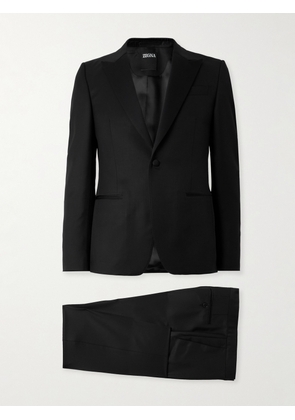 Zegna - Slim-Fit Satin-Trimmed Wool and Mohair-Blend Twill Tuxedo - Men - Black - IT 46