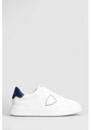 Philippe Model Temple Low Sneakers In White Leather