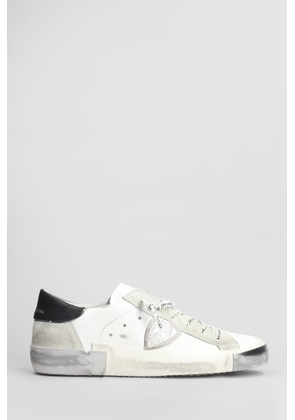Philippe Model Prsx Low Sneakers In White Leather