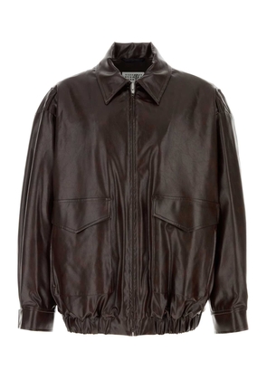 MM6 Maison Margiela Chocolate Synthetic Leather Jacket