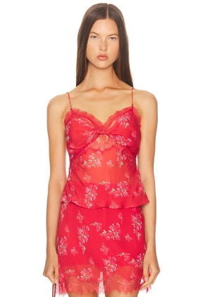 LoveShackFancy Belfast Top in Urban Crimson - Red. Size 4 (also in 0, 2, 6).