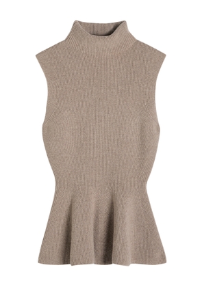 Rohe Sculptural Wool and Cashmere-blend top - Taupe - 42 (UK14 / L)