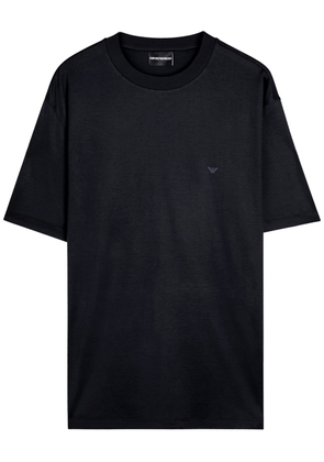 Emporio Armani Travel Logo-appliqué Jersey T-shirt - Navy - M