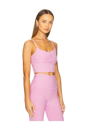 Beyond Yoga Spacedye Raise The Barre Shirred Cropped Tank Top in Pink. Size L. Also in XL.