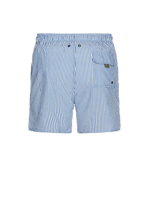 Agua Bendita Joe Swim Trunks in Blue. Size 34. Also in 30, 32, 36, 38.