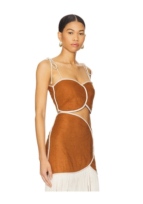 AZULU Ariel Top in Cognac. Size M. Also in L, S, XS.