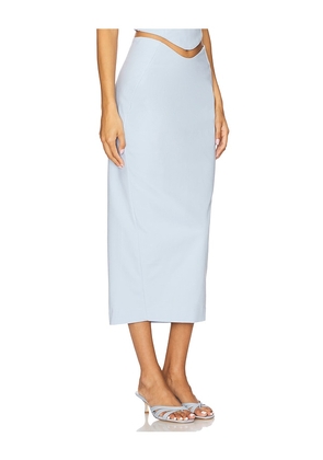 Camila Coelho Lotta Midi Skirt in Baby Blue. Size XL. Also in S, XS.
