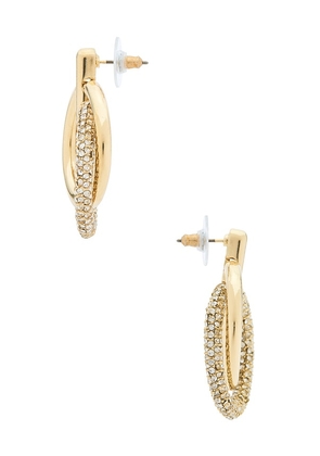 BaubleBar Pave Interlocked Drop Earrings in Metallic Gold.