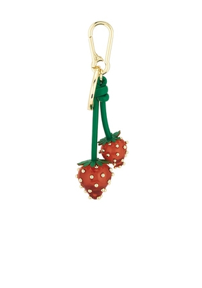 BaubleBar Strawberry Bag Charm in Red.