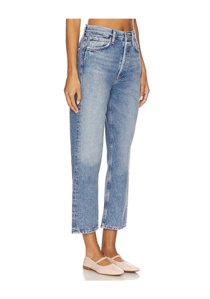 AGOLDE 90s Mid Rise Loose Straight Crop Jeans in Blue. Size 23. Also in 25, 26, 28.