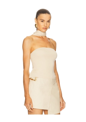 Cult Gaia Wali Knit Top in Neutral. Size L. Also in M, XL.