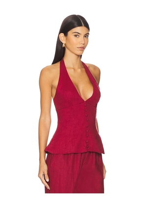 AEXAE x REVOLVE Halter Top in Burgundy. Size M. Also in L, S, XL, XS, XXS.