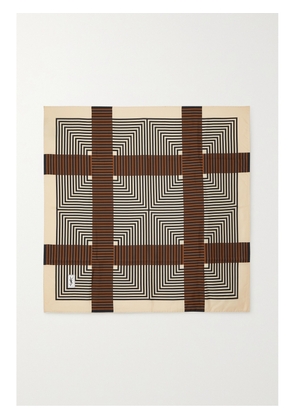 SAINT LAURENT - Printed Silk-satin Scarf - Brown - One size