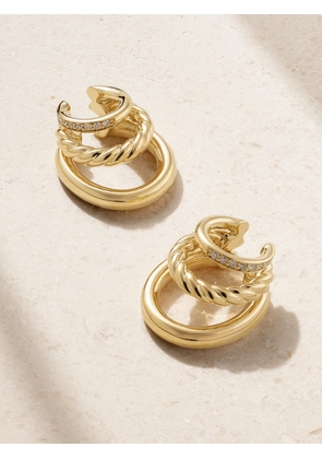 David Yurman - Dy Mercer 18-karat Gold Diamond Hoop Earrings - One size