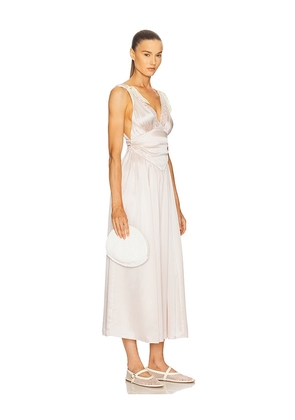 Helsa The Silk Celeste Dress in Blush. Size L. Also in M, S, XL, XS.