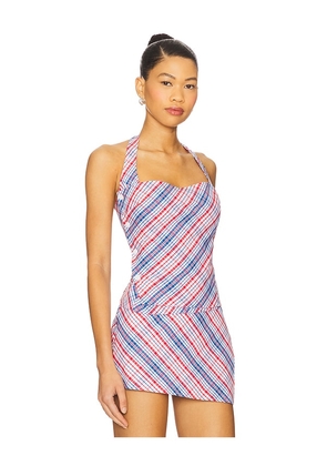 Frankies Bikinis Sterling Cotton Halter in Red,Blue. Size L. Also in M, S, XL, XS.