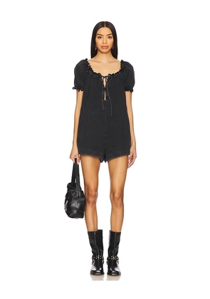 Free People x We The Free Daisy Denim Babydoll Romper in Black. Size S. Also in XS.