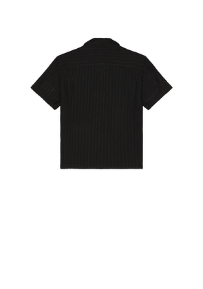 FRAME Crochet Shirt in Black. Size L. Also in S.