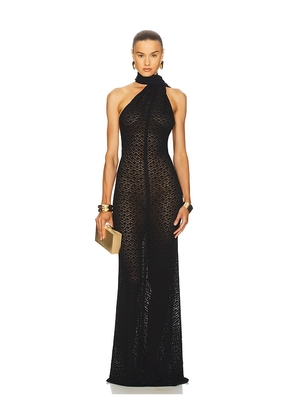 Helsa Robbyn Wrap Gown in Black. Size L. Also in M, S, XL, XS.