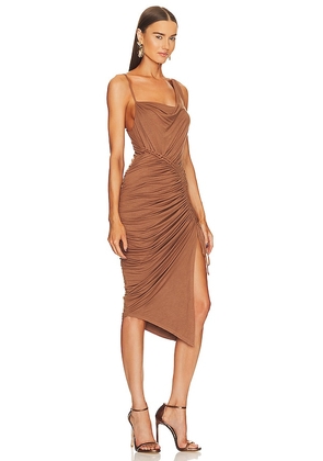 Michael Costello x REVOLVE Hayes Midi Dress in Brown. Size S. Also in L, M, XL, XS, XXS.