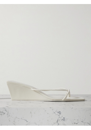 ST. AGNI - Leather Wedge Sandals - White - IT35,IT36,IT37,IT38,IT39,IT40,IT41,IT42