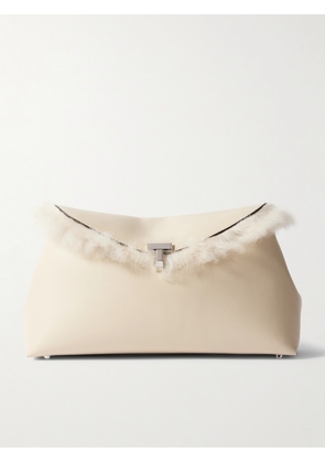 TOTEME - T-lock Shearling Clutch - Ecru - One size
