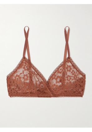 Eres - Marguerite Espiegle Stretch-corded Lace Soft-cup Triangle Bra - Brown - 75A,80A,70B,75B,80B,70C,75C
