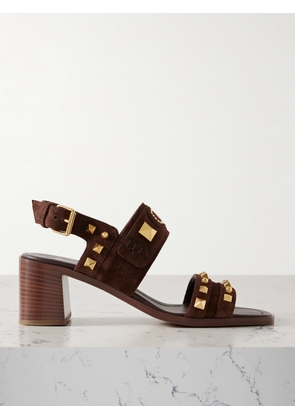 Valentino Garavani - Plaster Caster 60 Studded Suede Slingback Sandals - Brown - IT35,IT36,IT36.5,IT37,IT37.5,IT38,IT38.5,IT39,IT39.5,IT40,IT40.5,IT41,IT41.5,IT42
