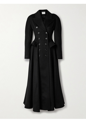Salon 1884 - Etienne Double-breasted Pleated Wool And Cashmere-blend Coat - Black - x small,small,medium,large