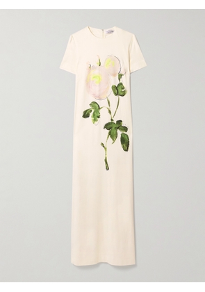 Oscar de la Renta - Floral-print Stretch-jersey Maxi Dress - White - US2,US4,US6,US8,US10