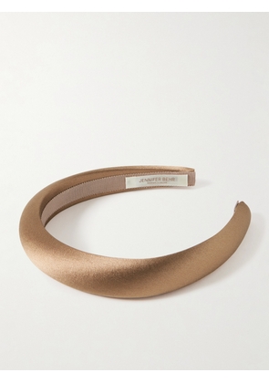 Jennifer Behr - Tori Silk-satin Headband - Brown - One size