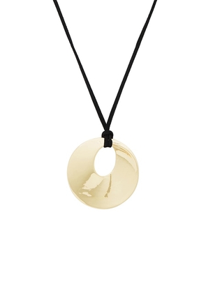 petit moments Disc Corded Necklace in Metallic Gold.