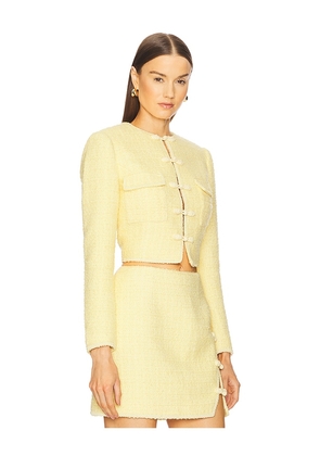 SAU LEE Abbie Tweed Jacket in Lemon. Size 12. Also in 0, 00, 4, 8.