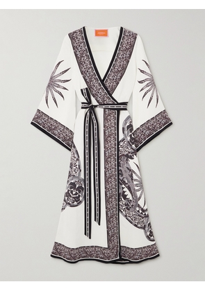 La DoubleJ - Printed Crepe Midi Wrap Dress - Multi - xx small,x small,small,medium,large,x large