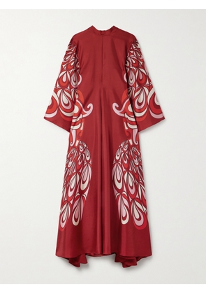 La DoubleJ - Icon Magnifico Printed Silk-twill Maxi Dress - Red - xx small,x small,small,medium,large,x large,xx large